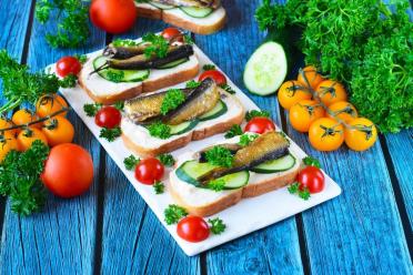 Sprat and Cucumber Loaf Sandwiches