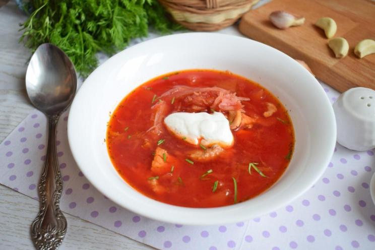 Hearty Classic Borscht with Beets and Tomato Paste