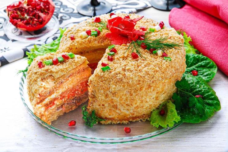Elegant Fish Napoleon Cake for Your Festive Menu