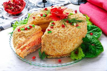 Elegant Fish Napoleon Cake for Your Festive Menu