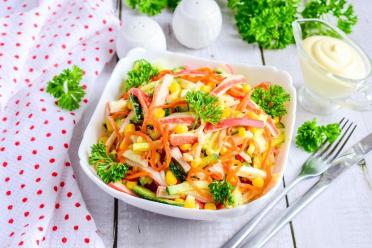 Korean Carrot and Crab Stick Salad
