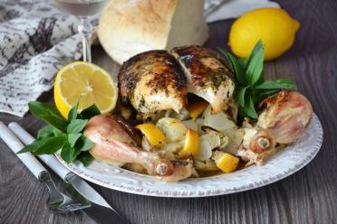 Oven-Baked Lemon Garlic Whole Chicken